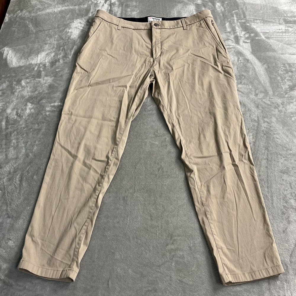 Birddogs Pants Mens 38 Beige Stretch Chino Casual Travel Performance Golf